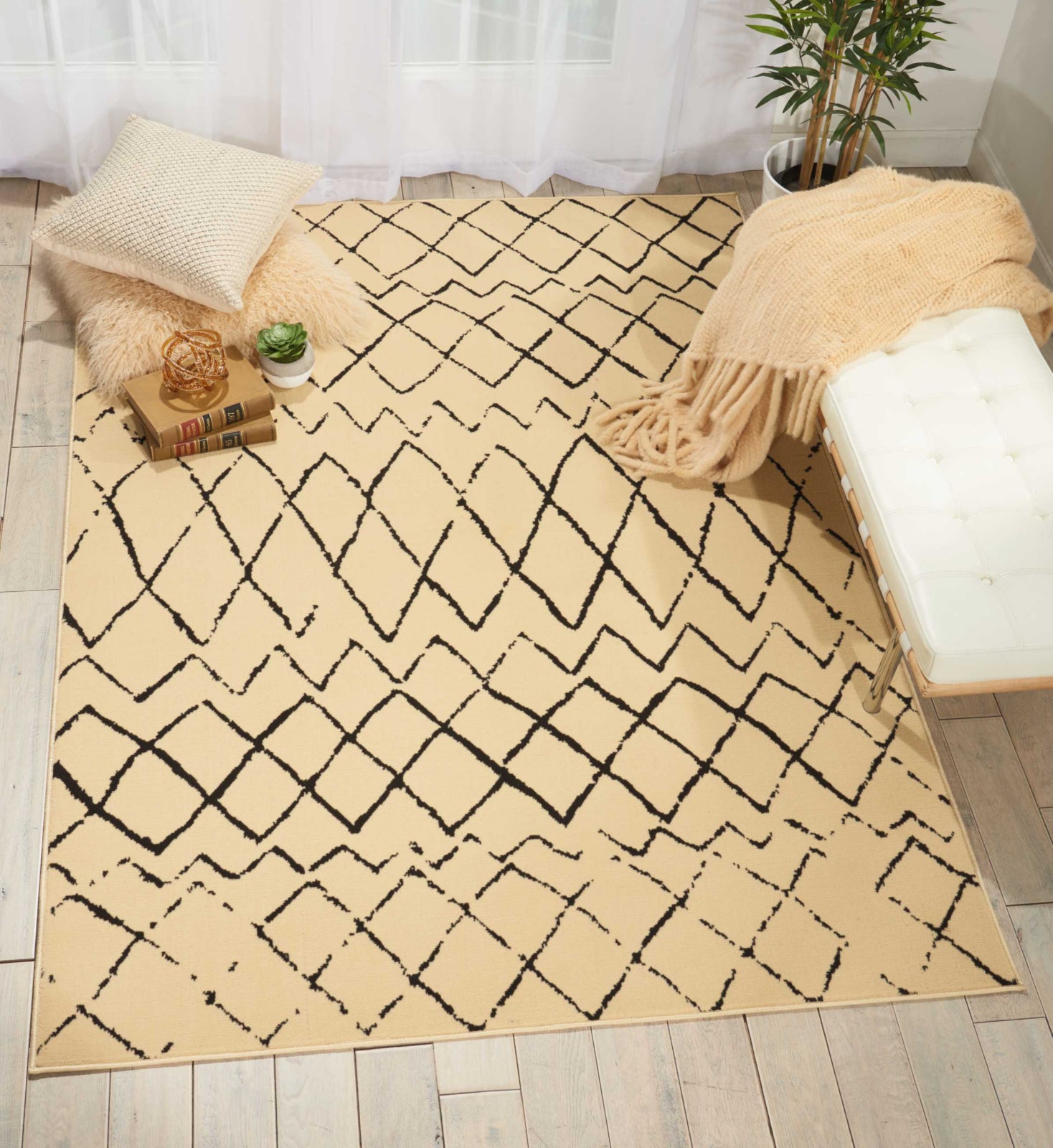 Nourison Grafix GRF04 Cream Black Area Rug – Incredible Rugs and Decor