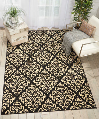 Nourison Grafix GRF06 Black Area Rug Room Image Feature