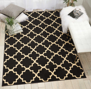 Nourison Grafix GRF08 Black Area Rug Room Image Feature