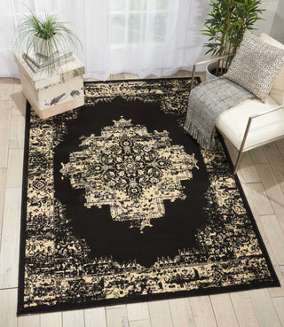 Nourison Grafix GRF14 Black Area Rug Room Image