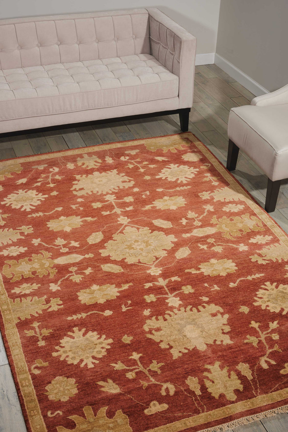 Nourison Grand Estate GRA03 Persimmon Area Rug Room Image Feature