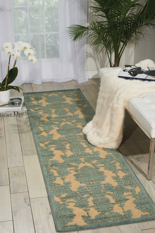 Nourison Graphic Illusions GIL03 Teal Area Rug Room Image