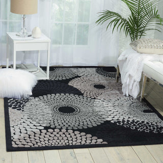 Nourison Graphic Illusions GIL04 Black Area Rug Room Image Feature