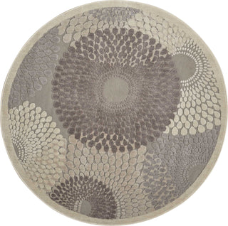 Nourison Graphic Illusions GIL04 Grey Area Rug 5'3'' Round