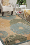 Nourison Graphic Illusions GIL04 Teal Area Rug Room Image