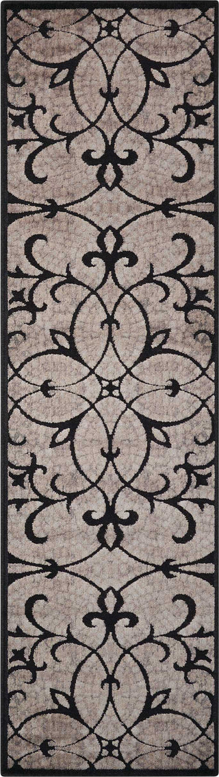 Nourison Graphic Illusions GIL05 Black Area Rug 2'3'' X 8' Runner