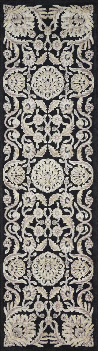 Nourison Graphic Illusions GIL17 Black Area Rug 2'3'' X 8' Runner