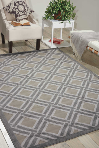 Nourison Graphic Illusions GIL21 Grey Area Rug Room Image Feature