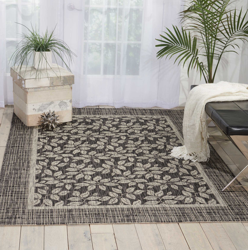 Nourison Garden Party GRD01 Charcoal Area Rug Room Image Feature