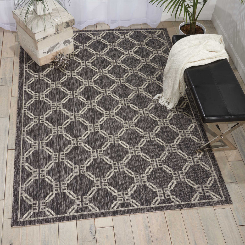 Nourison Garden Party GRD02 Charcoal Area Rug Room Image Feature