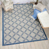 Nourison Garden Party GRD02 Ivory Blue Area Rug Room Image Feature