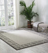 Nourison Garden Party GRD03 Ivory/Charcoal Area Rug Room Image Feature