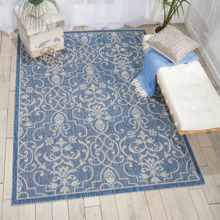 Nourison Garden Party GRD04 Denim Area Rug Room Image Feature