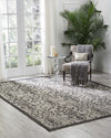 Nourison Garden Party GRD04 Ivory/Charcoal Area Rug Room Image