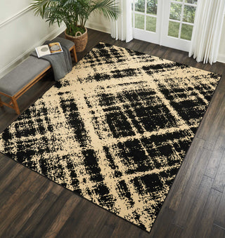 Nourison Grafix GRF01 Cream Black Area Rug Room Image Feature