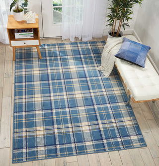 Nourison Grafix GRF03 Blue Area Rug Room Image Feature