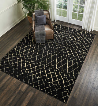 Nourison Grafix GRF04 Black Area Rug Room Image Feature