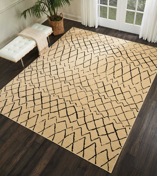 Nourison Grafix GRF04 Cream Black Area Rug Room Image Feature