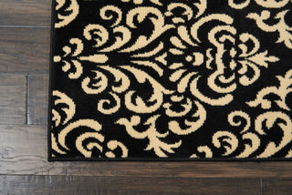 Nourison Grafix GRF06 Black Area Rug Corner Image