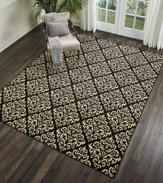 Nourison Grafix GRF06 Black Area Rug Room Image Feature