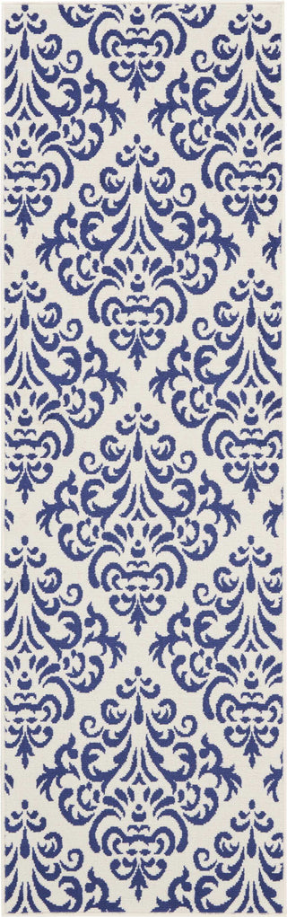 Nourison Grafix GRF06 White Blue Area Rug 2'3'' X 7'6'' Runner