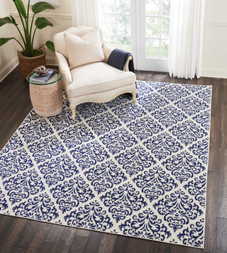 Nourison Grafix GRF06 White Blue Area Rug Room Image