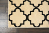 Nourison Grafix GRF08 Cream Black Area Rug Corner Image