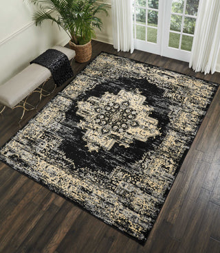 Nourison Grafix GRF14 Black Area Rug Room Image Feature