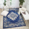 Nourison Grafix GRF14 Navy Blue Area Rug Room Scene 3