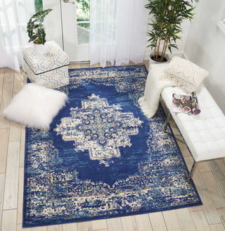 Nourison Grafix GRF14 Navy Blue Area Rug Room Scene 3