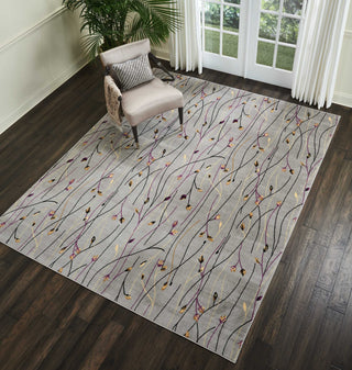 Nourison Grafix GRF15 Grey Area Rug Room Image Feature