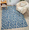 Nourison Grafix GRF19 Blue Area Rug Room Image Feature