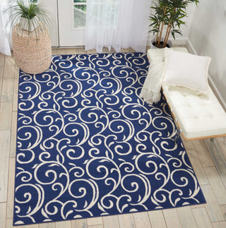 Nourison Grafix GRF19 Navy Area Rug Room Image Feature