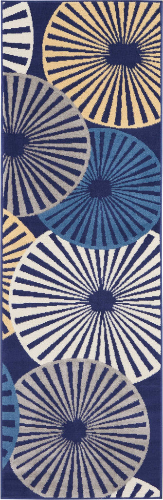 Nourison Grafix GRF20 Navy Area Rug 2'3'' X 7'6'' Runner