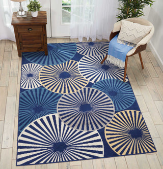 Nourison Grafix GRF20 Navy Area Rug Room Image Feature