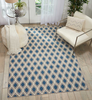 Nourison Grafix GRF22 Blue Area Rug Room Image Feature