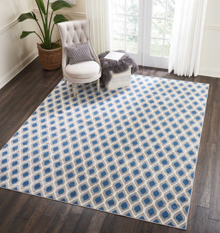 Nourison Grafix GRF22 Blue Area Rug Room Image Feature