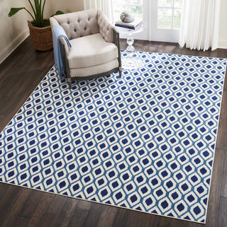 Grafix GRF22 White/Navy Area Rug by Nourison Room Image