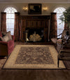 Nourison Heritage Hall HE05 Brown Area Rug 8' X 10' Living Space Shot Feature