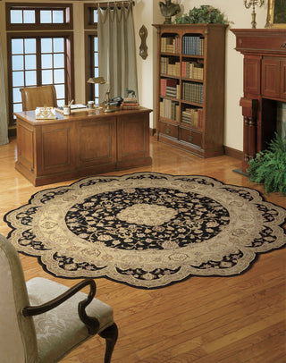 Nourison Heritage Hall HE10 Black Area Rug 8' Freeform Office Shot Feature