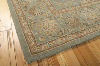 Nourison Heritage Hall HE15 Aqua Area Rug 8' X 10' Corner Shot