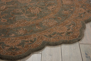 Nourison Heritage Hall HE15 Aqua Area Rug Detail Image