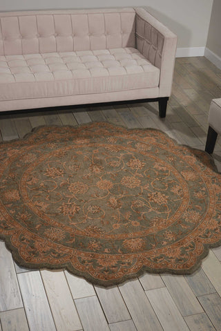 Nourison Heritage Hall HE15 Aqua Area Rug Room Image