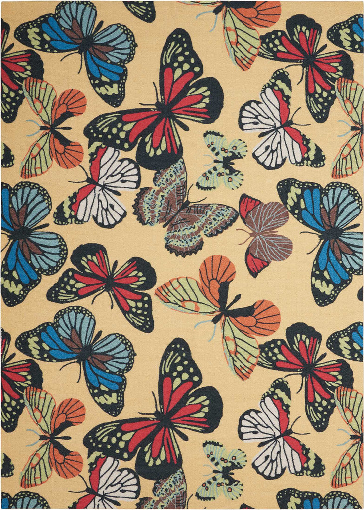 Nourison Home and Garden RS018 Yellow Area Rug 5'3'' X 7'5''