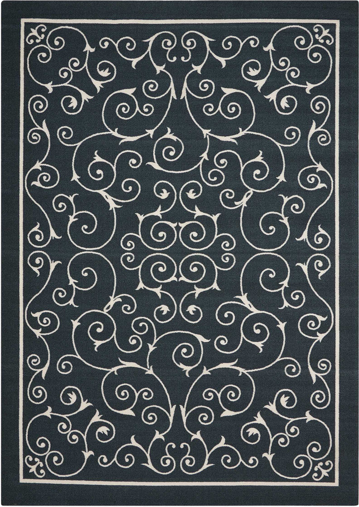 Nourison Home and Garden RS019 Black Area Rug 5'3'' X 7'5''
