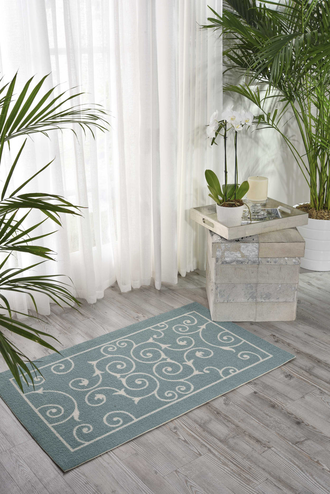 Nourison Home and Garden RS019 Light Blue Area Rug – Incredible Rugs ...