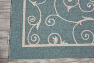 Nourison Home and Garden RS019 Light Blue Area Rug Corner Image