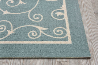 Nourison Home and Garden RS019 Light Blue Area Rug Detail Image