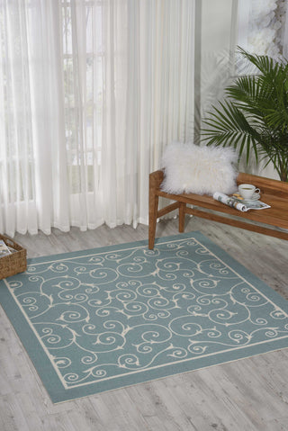 Nourison Home and Garden RS019 Light Blue Area Rug Room Image