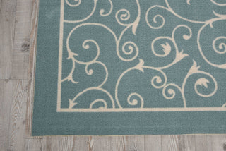 Nourison Home and Garden RS019 Light Blue Area Rug Corner Image